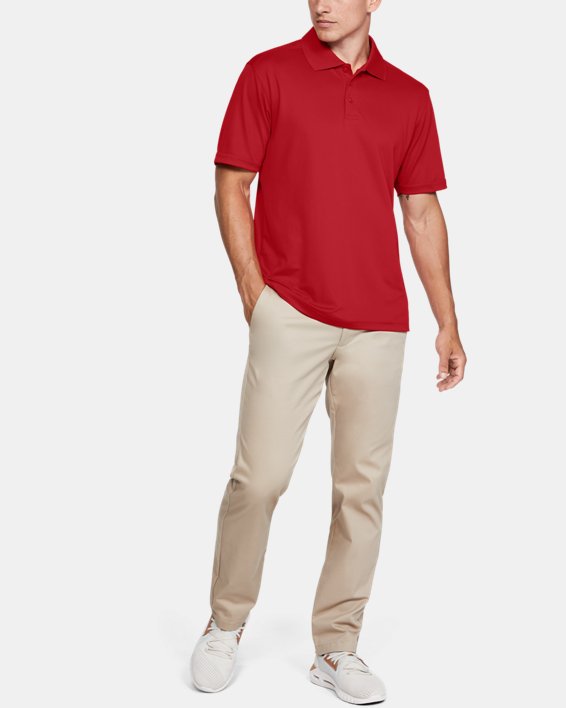 男士UA Performance Polo衫, Red, pdpMainDesktop image number 3